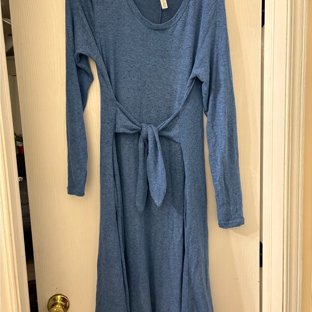 Latched Mama Blue Sweater Dress
